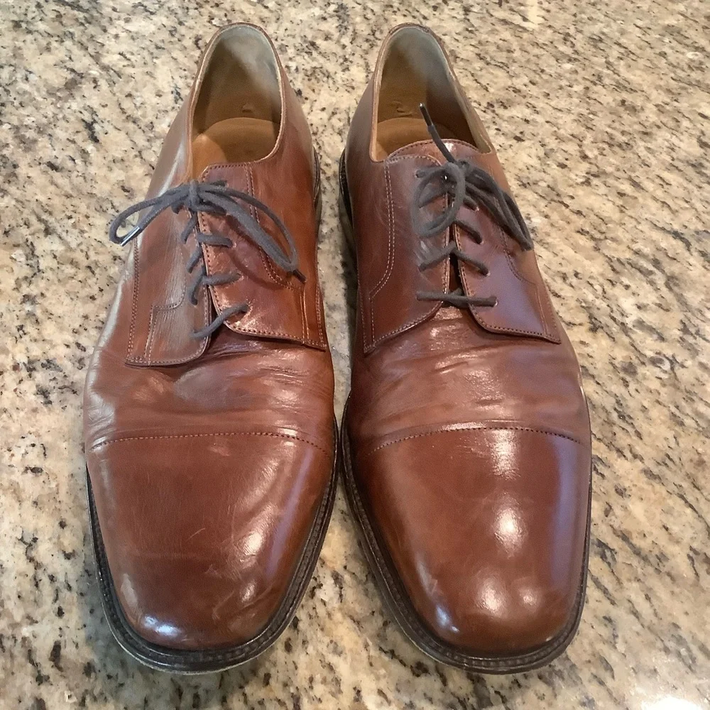 Johnston Murphy Mens 13 Brown Leather 59 11056 Cap Toe Oxford Shoes J. Murphy